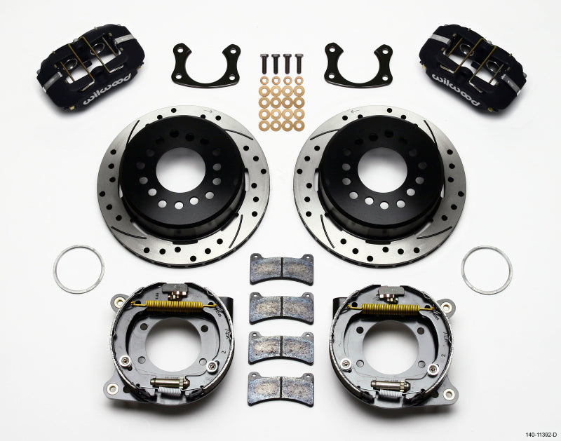 Wilwood Dynapro Low-Profile 11.00in P-Brake Kit Drilled New Big Ford 2.50in Off Staggerd Mount Wilwood