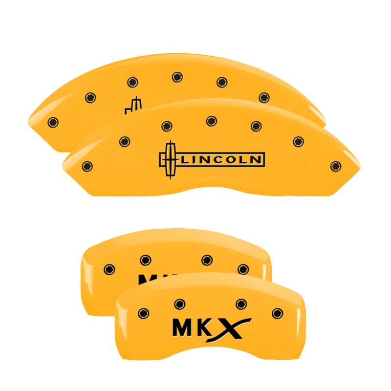 MGP 4 Caliper Covers Engraved Fr Escalade Rear ESV Yellow Finish Blk Char 2003 Cadillac Escalade ESV MGP