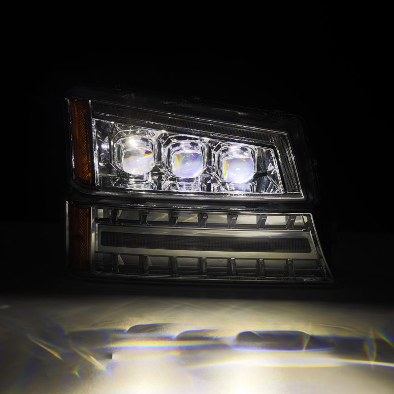 AlphaRex 880255 03-06 Chevy Silverado 1500/2500HD/3500HD/Avalanche Chrome NOVA LED Proj Headlights AlphaRex