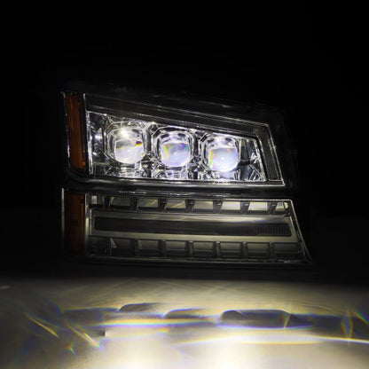 AlphaRex 880255 03-06 Chevy Silverado 1500/2500HD/3500HD/Avalanche Chrome NOVA LED Proj Headlights AlphaRex