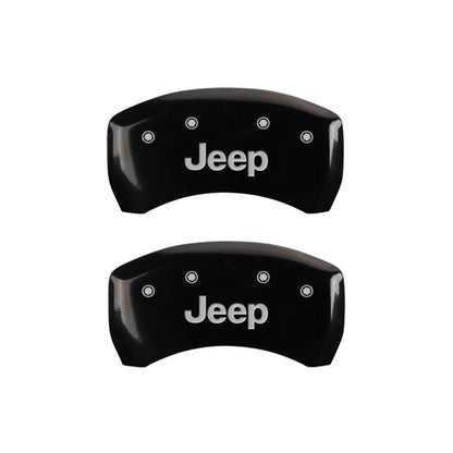 MGP 4 Caliper Covers Engraved Front & Rear JEEP Black finish silver ch MGP