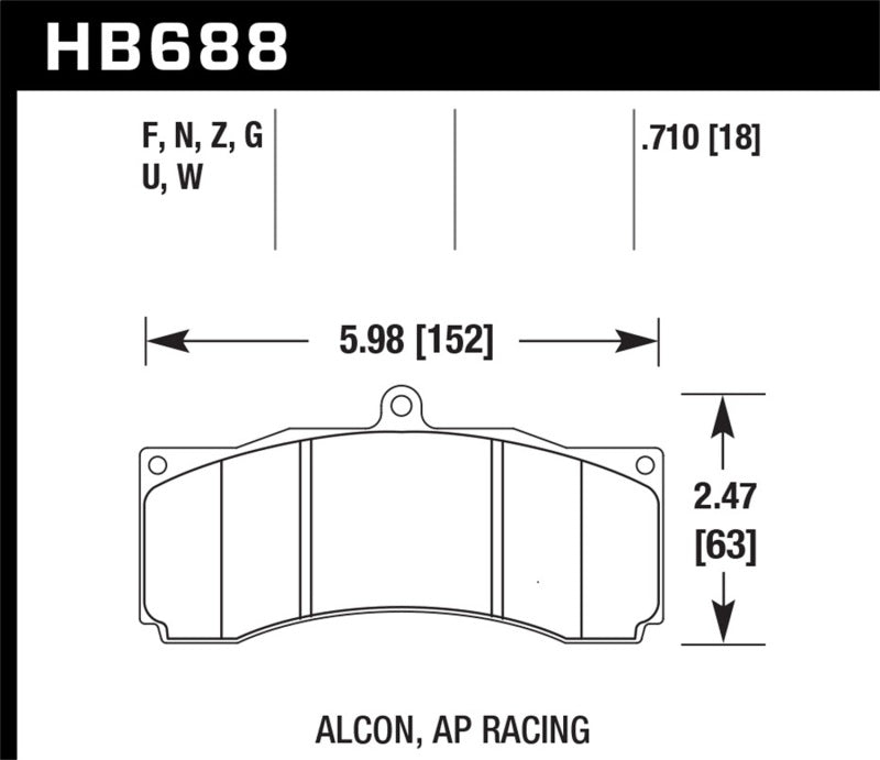 Hawk Performance Racing Brake Pads - HB688D.710 Hawk Performance