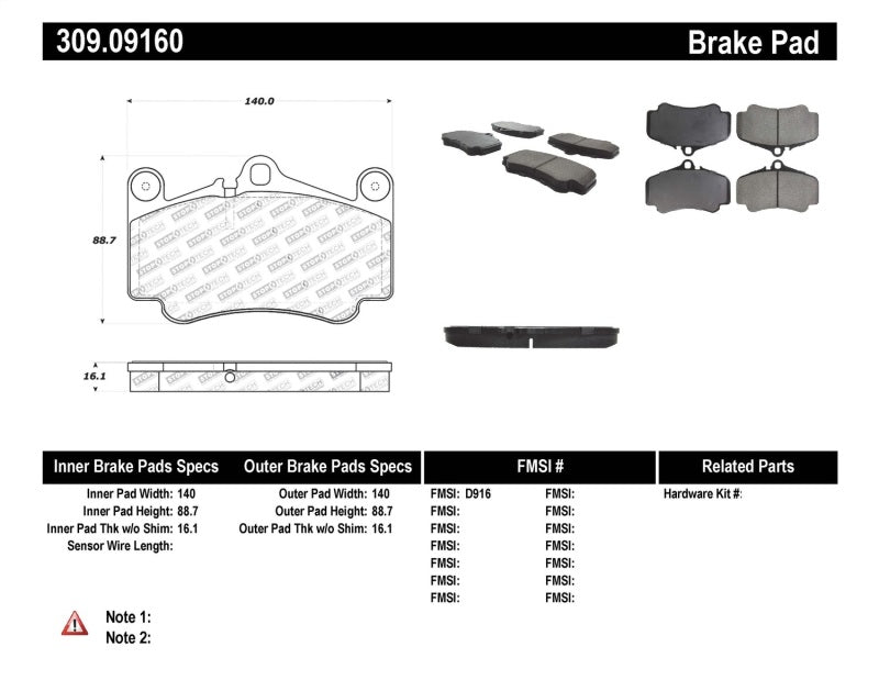 StopTech Performance Brake Pads - eliteracefab.com