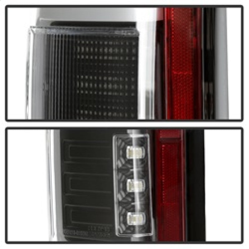 Spyder 15-18 Ford F-150 Light Bar LED Tail Lights (w/Blind Spot) - Black (ALT-YD-FF15015BS-LBLED-BK) - eliteracefab.com