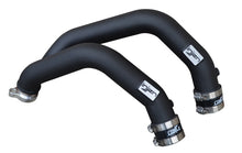 Load image into Gallery viewer, Injen 15-16 BMW M3(F80)/M4 (F82/83) 3.0L L6 Twin Turbo 2PC Aluminum Int. Charge Pipe - Wrinkle Black - eliteracefab.com