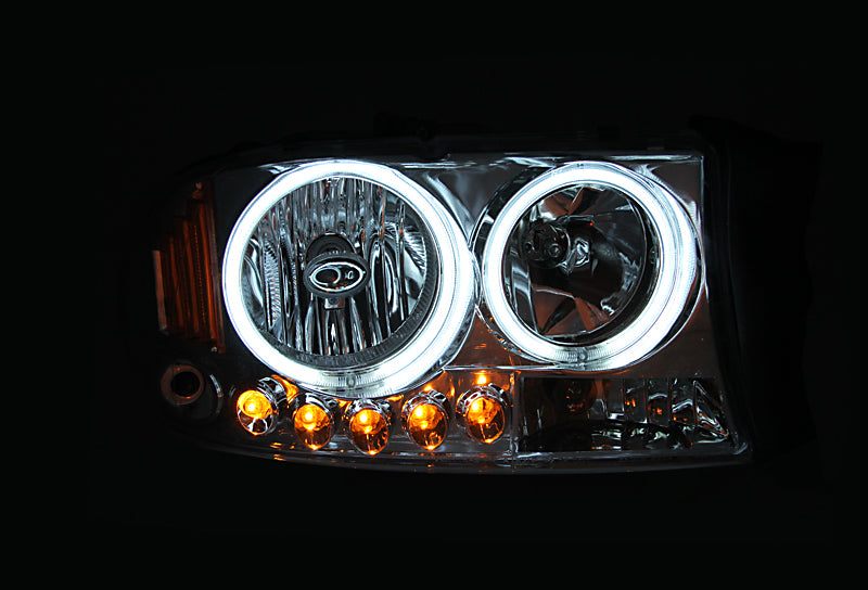 ANZO USA Dodge Dakota / Durango Projector Headlights W/ Halo Black 1 Pc; 1997-2004 - eliteracefab.com