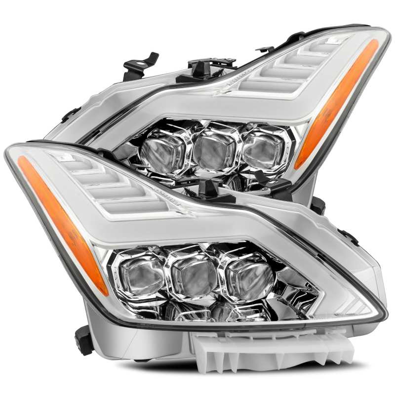 AlphaRex 881984 08-13 Infiniti G37 NOVA LED Proj Headlights Chrome w/ Activ Light/Seq Signal/DRL