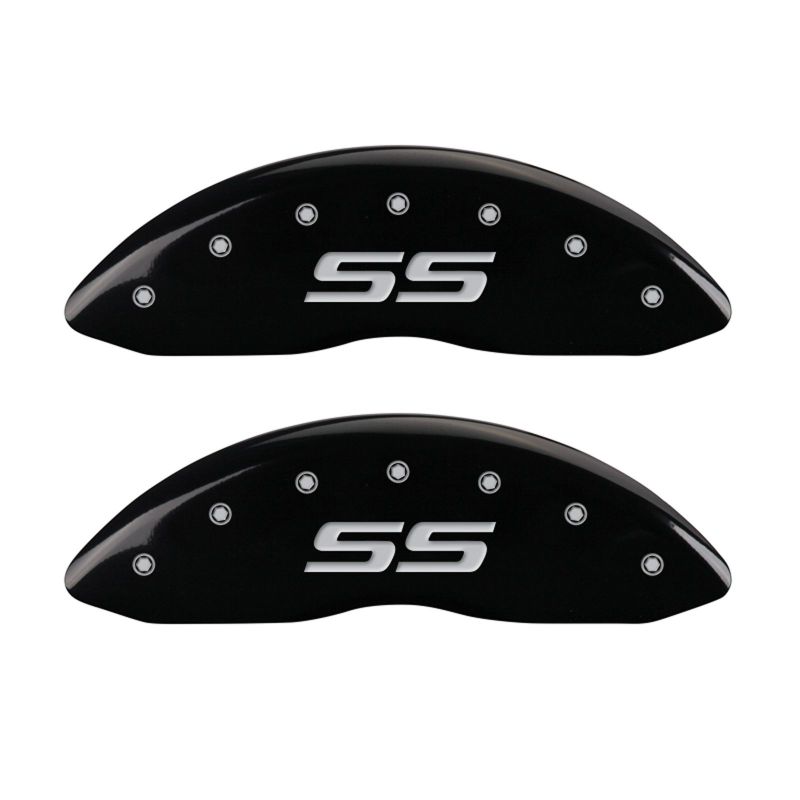 MGP 4 Caliper Covers Engraved Front & Rear Monte Carlo style/SS Black finish silver ch MGP