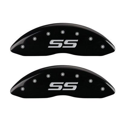 MGP 4 Caliper Covers Engraved Front & Rear Monte Carlo style/SS Black finish silver ch MGP