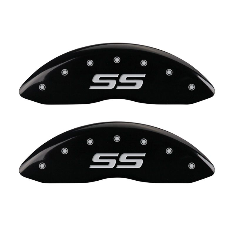 MGP 4 Caliper Covers Engraved Front & Rear Monte Carlo style/SS Black finish silver ch MGP