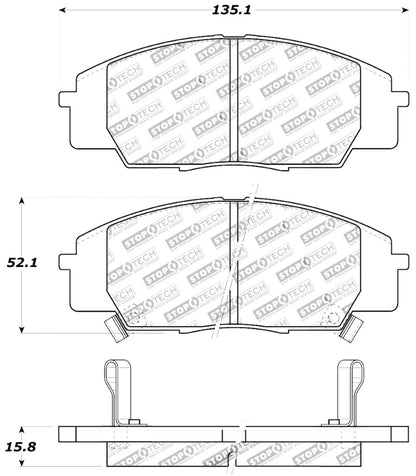 StopTech Performance 00-09 S2000/06+ Civic Si/02-06 RSX-S (non base) Front Brake Pads - eliteracefab.com