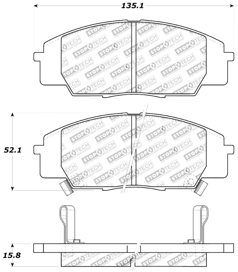 StopTech Performance 00-09 S2000/06+ Civic Si/02-06 RSX-S (non base) Front Brake Pads - eliteracefab.com