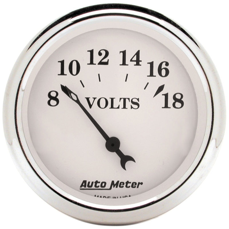 AutoMeter Gauge Voltmeter 2-1/16in. 18V Elec Old Tyme White