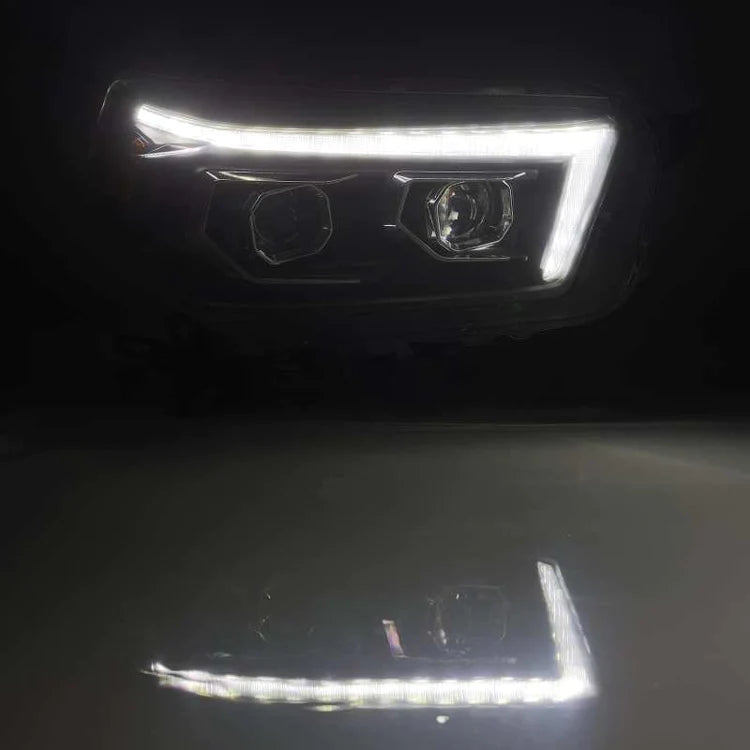 AlphaRex 10-13 Toyota 4Runner PRO-Series Projector Headlights Plank Style Black w/Seq Signal/DRL - eliteracefab.com