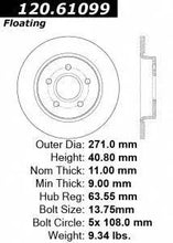 Load image into Gallery viewer, CENTRIC PERFORMANCE BRAKE ROTOR, 120.61099 - eliteracefab.com