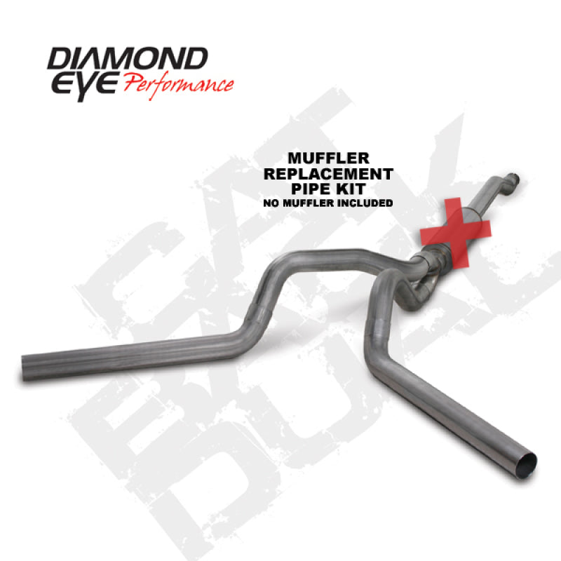 Diamond Eye KIT 4in CB MFLR RPLCMENT PIPE DUAL SS: 03-07 FORD 6.0L F250/F350 Diamond Eye Performance