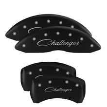 Load image into Gallery viewer, MGP 4 Caliper Covers Engraved Front &amp; Rear With stripes/Avenger Black finish silver ch MGP