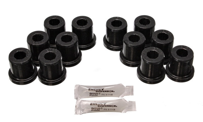 Energy Suspension 81-89 Toyota FJ40/FJ60 Landcruiser 2/4WD Blk Front & Rear Leaf Spring Bushing Set - eliteracefab.com