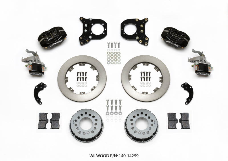 Wilwood Forged Dynalite P/S Rear Kit w/MC4 P-Brake Chev 12 Bolt w/Clip Elimin-Staggered Wilwood