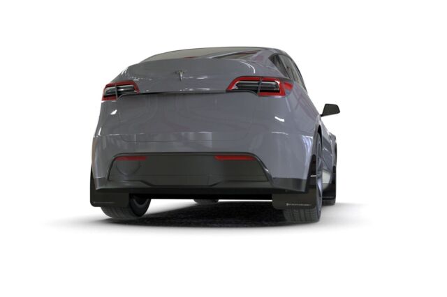 Rallyarmor 2020-2021 Tesla Model Y Rally Armor UR Mud Flaps Black With Gray Logo - eliteracefab.com
