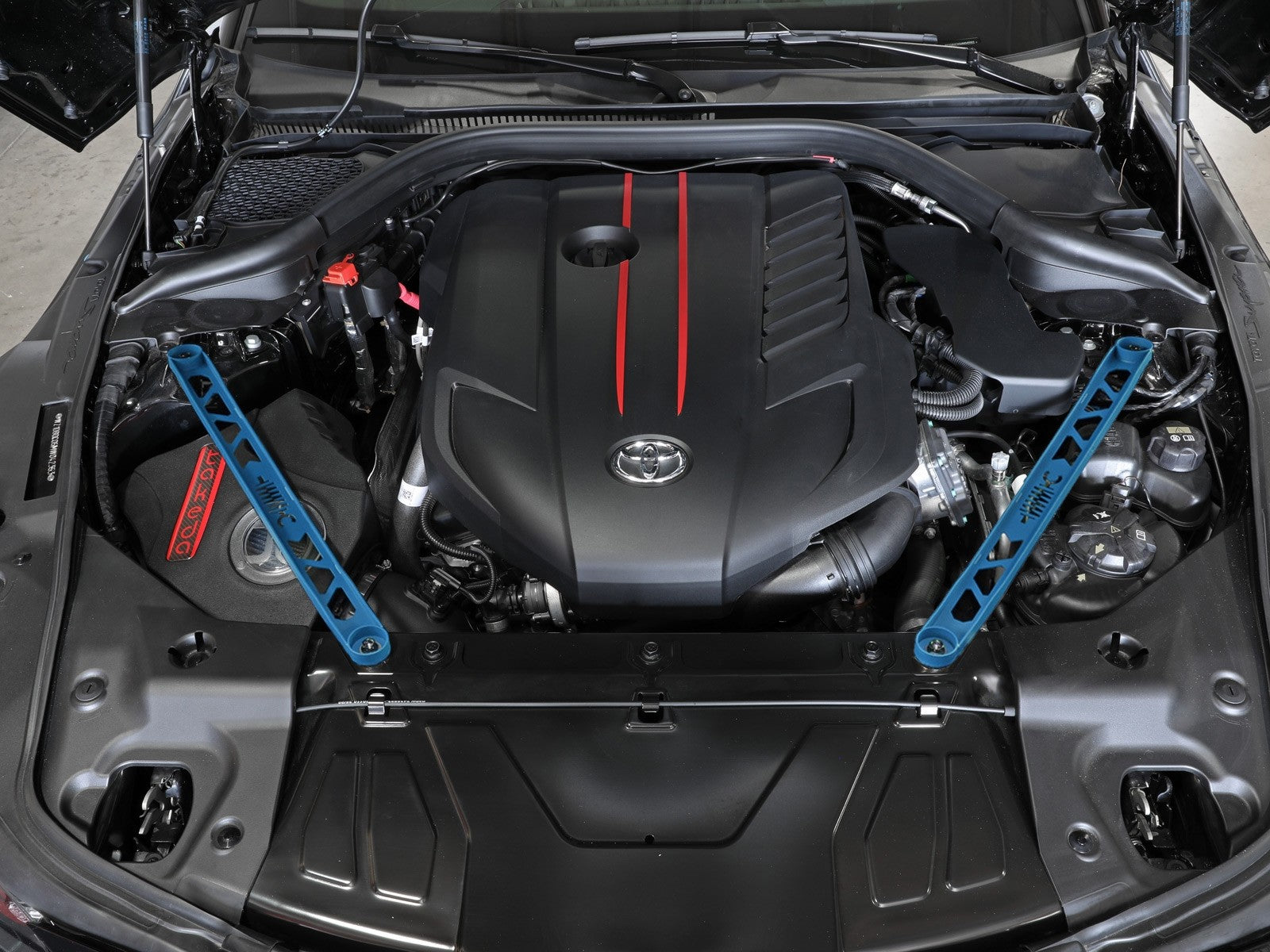 aFe CONTROL 304 Stainless Steel Front Suspension Strut Brace Blue - Toyota GR Supra (A90) 20-21 - eliteracefab.com