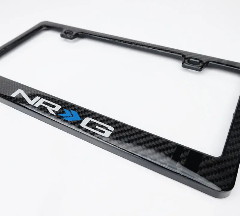 NRG Carbon License Plate Frame/ Fiber Poly Dip Finish Wet w/ NRG Logo - eliteracefab.com