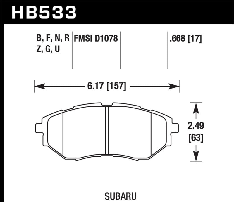 Hawk Performance DTC-70 Front Brake Pads - HB533U.668