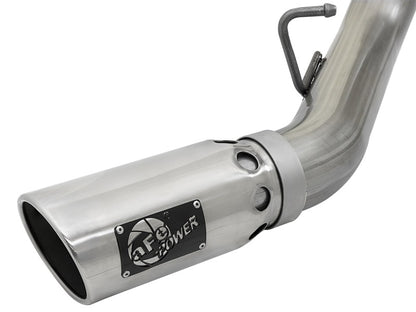 aFe Large Bore-HD 4in 409-SS DPF-Back Exhaust w/Dual Polished Tips 2017 GM Duramax V8-6.6L (td) L5P - eliteracefab.com