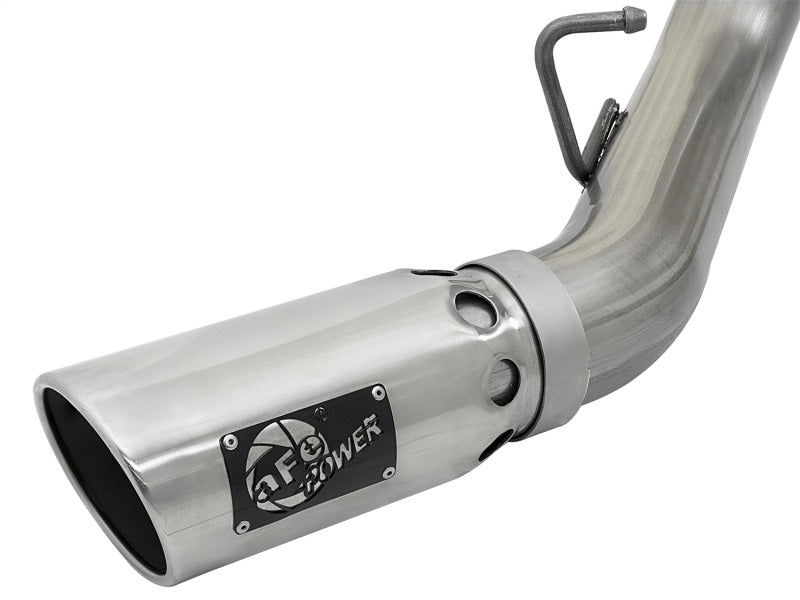 aFe Large Bore-HD 4in 409-SS DPF-Back Exhaust w/Dual Polished Tips 2017 GM Duramax V8-6.6L (td) L5P - eliteracefab.com