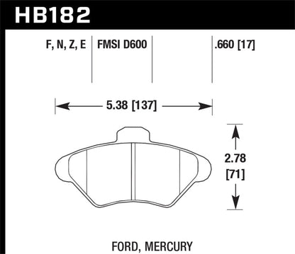 Hawk Performance HP+ Brake Pads - HB182N.660 Hawk Performance