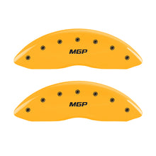 Load image into Gallery viewer, MGP 4 Caliper Covers Engraved Front &amp; Rear MGP Yellow Finish Black Char 2009 Mercury Sable