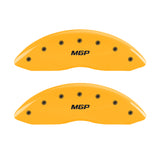 MGP 4 Caliper Covers Engraved Front & Rear MGP Yellow Finish Black Char 2009 GMC Savana 2500