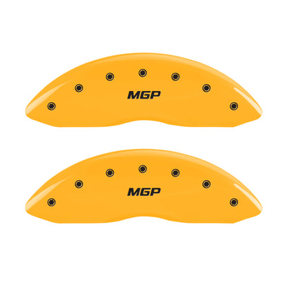 MGP 4 Caliper Covers Engraved Front & Rear MGP Yellow Finish Black Char 2004 Mercury Marauder MGP