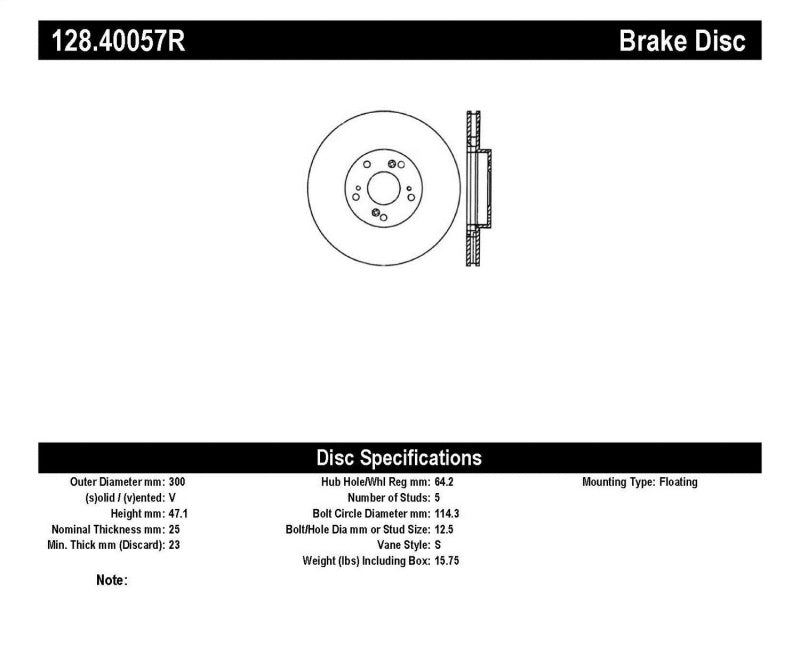 STOPTECH 06-08 HONDA CIVIC SI CROSS DRILLED RIGHT FRONT ROTOR, 128.40057R - eliteracefab.com