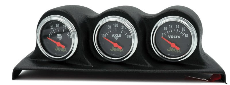 Autometer 07-10 Jeep Wrangler JK Oil PSI/Axle Temp/Volt 3 Piece Gauge Kit 8200