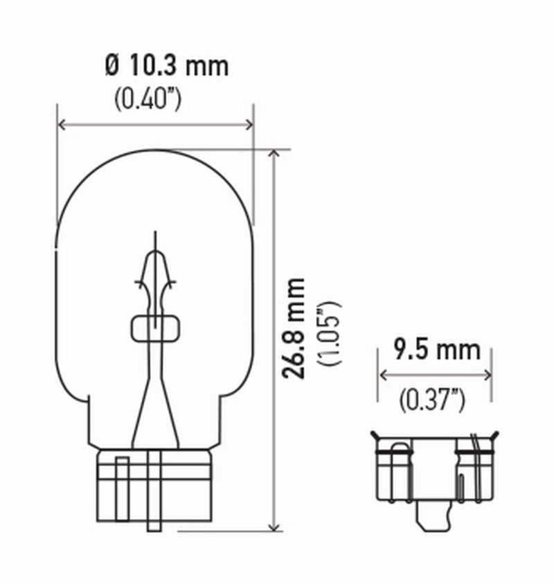 Hella Bulb 158 12V 3W W21X95D T325 Dot (2)