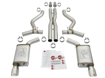 aFe MACHForce XP 3in 304 SS Cat-Back Exhausts w/ Polished Tips 15-17 Ford Mustang GT V8-5.0L/V6-3.7L aFe