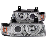 ANZO 1992-1998 BMW 3 Series E36 Projector Headlights w/ Halo Chrome G2 1 pc