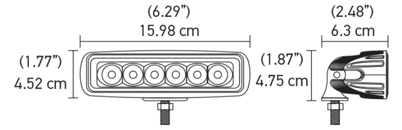 Hella Value Fit Mini 6in LED Light Bar - Flood Beam Pedestal - eliteracefab.com