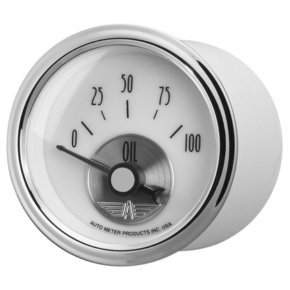 Autometer Prestige Series Pearl 2-1/16in 100PSI Electronic Oil Pressure Gauge 2026