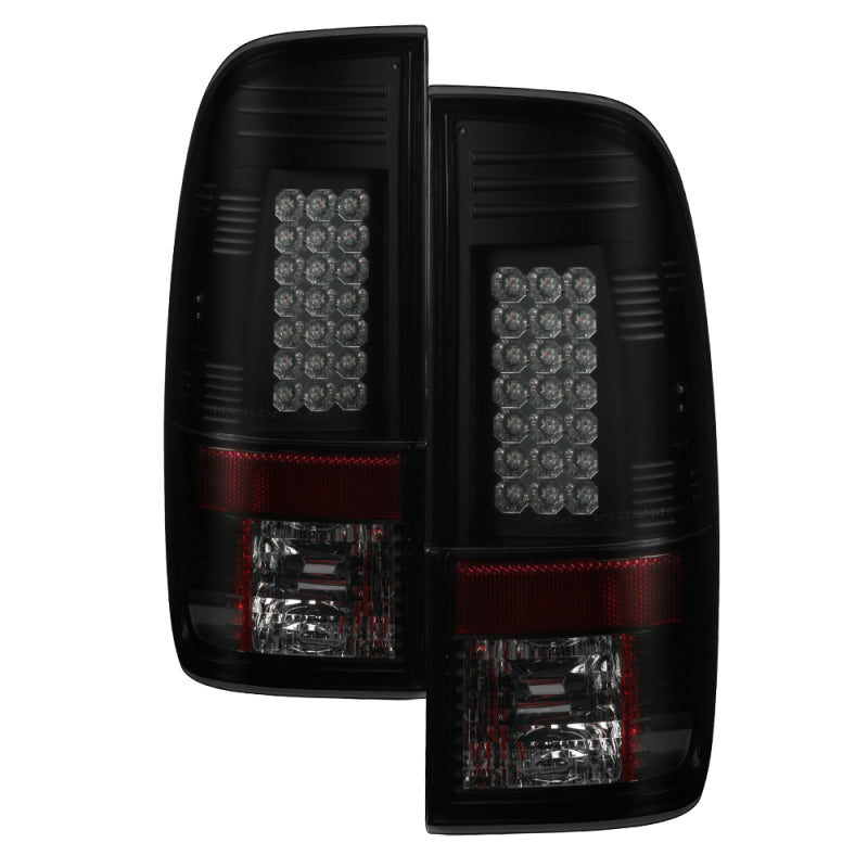 Spyder 08-16 Ford Super Duty LED Tail Lights Black Smoke ALT-YD-FS07-LED-BSM - eliteracefab.com