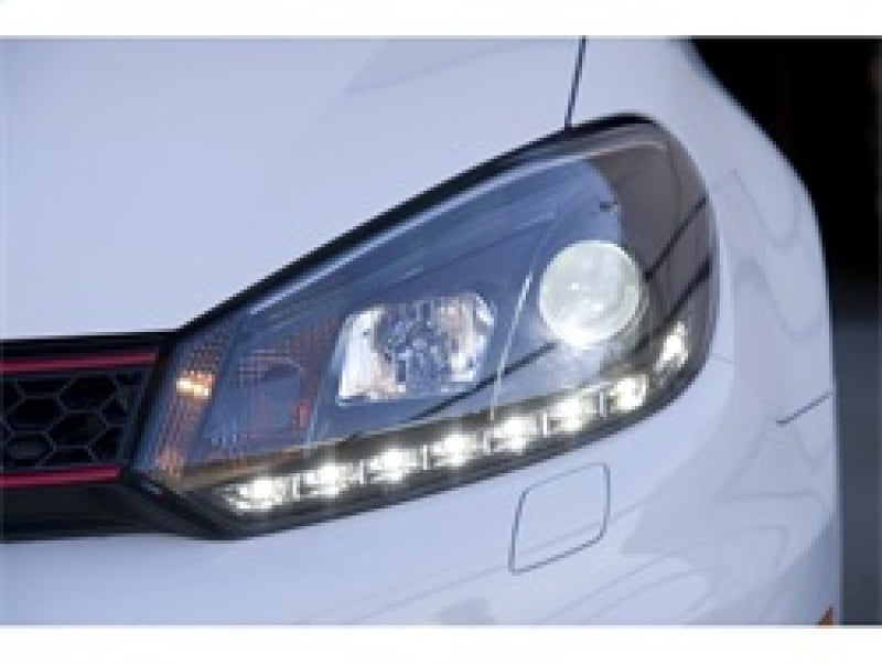 Spyder Volkswagen Golf/GTI 10-13 Projector Headlights Halogen Model- DRL Blk PRO-YD-VG10-DRL-BK - eliteracefab.com