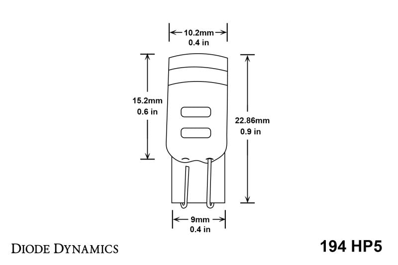 Diode Dynamics 194 LED Bulb HP5 LED - Red Set of 12 Diode Dynamics