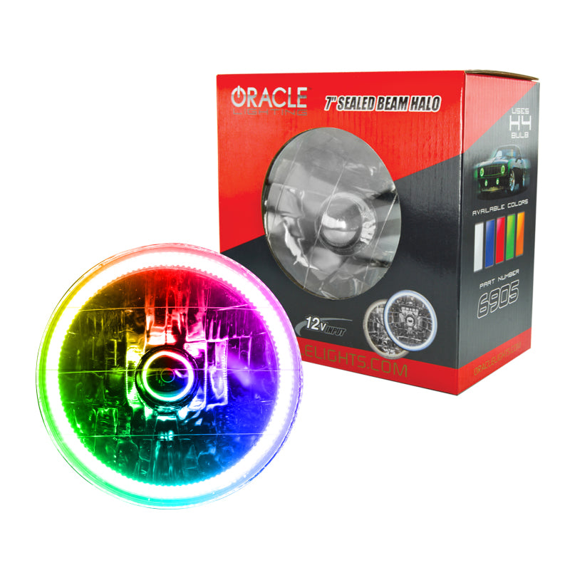 Oracle Pre-Installed Lights 7 IN. Sealed Beam - ColorSHIFT Halo - eliteracefab.com