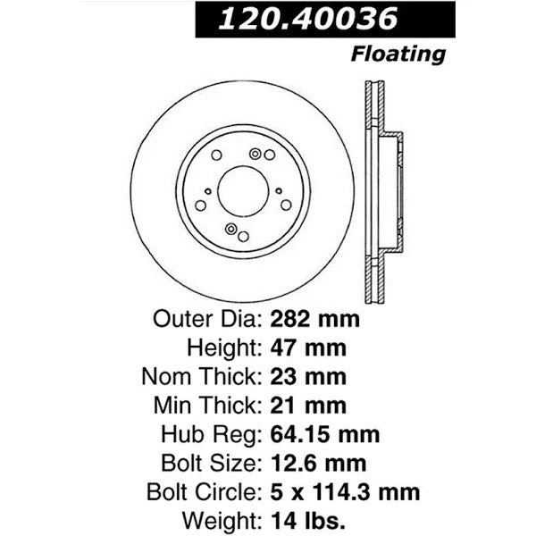 STOPTECH 06-08 CIVIC GX / 02-04 CR-V / 98-02 HONDA ACCORD V6 / 03-07 ACCORD 4 CYL/V6 MT DRILLED LEF, 128.40036L - eliteracefab.com