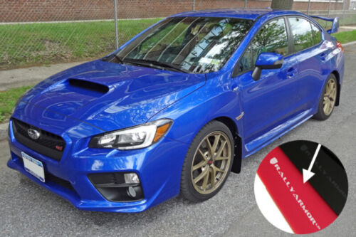 Rally Armor UR Red Mud Flap w/ White Logo for Subaru WRX & STI 2015-2021 - eliteracefab.com