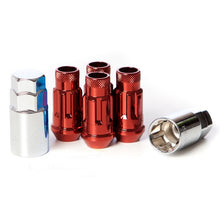 Load image into Gallery viewer, WHEEL MATE MUTEKI SR48 OPEN END LOCKING LUG NUT SET OF 4 – RED 12×1.50 48MM