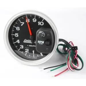 AutoMeter GAUGE; TACHOMETER; 5in.; 10K RPM; PEDESTAL W/EXT. SHIFT-LITE; BLACK; AUTO GAGE - eliteracefab.com