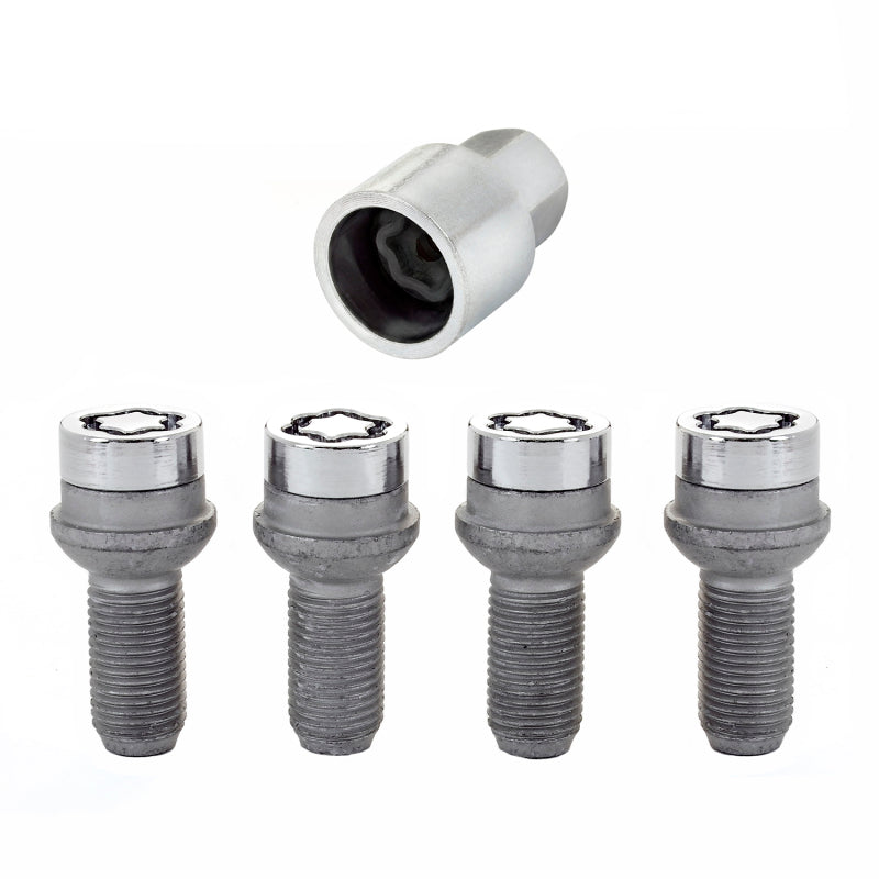 McGard Wheel Lock Bolt Set - 4pk. (Radius Seat) M14X1.5 / 17mm Hex / 27.0mm Shank Length - Chrome - eliteracefab.com