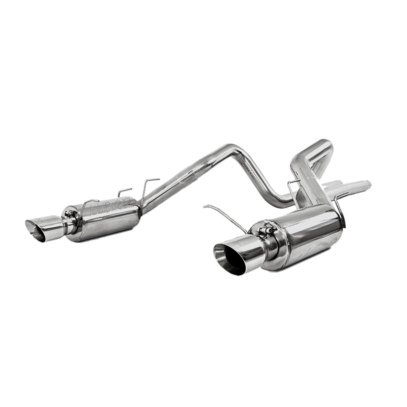 MBRP 11-14 Ford Mustang GT 5.0L Dual Split Rear Street Version T409 3in Cat Back Exhaust System - eliteracefab.com